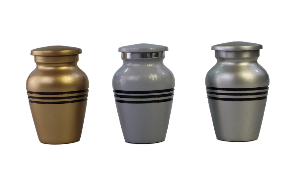 Mini-urne grise moderne avec 3 lignes noires