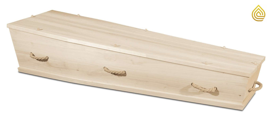Öko-Beerdigungssarg Seilgriff Pappelholz