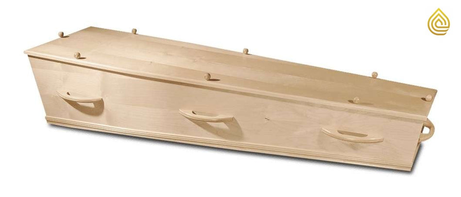 Caja de ataúd de madera de abedul