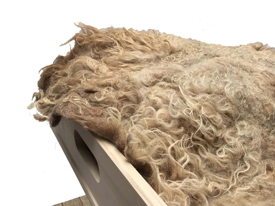 Capucha de lana orgánica sin forro.