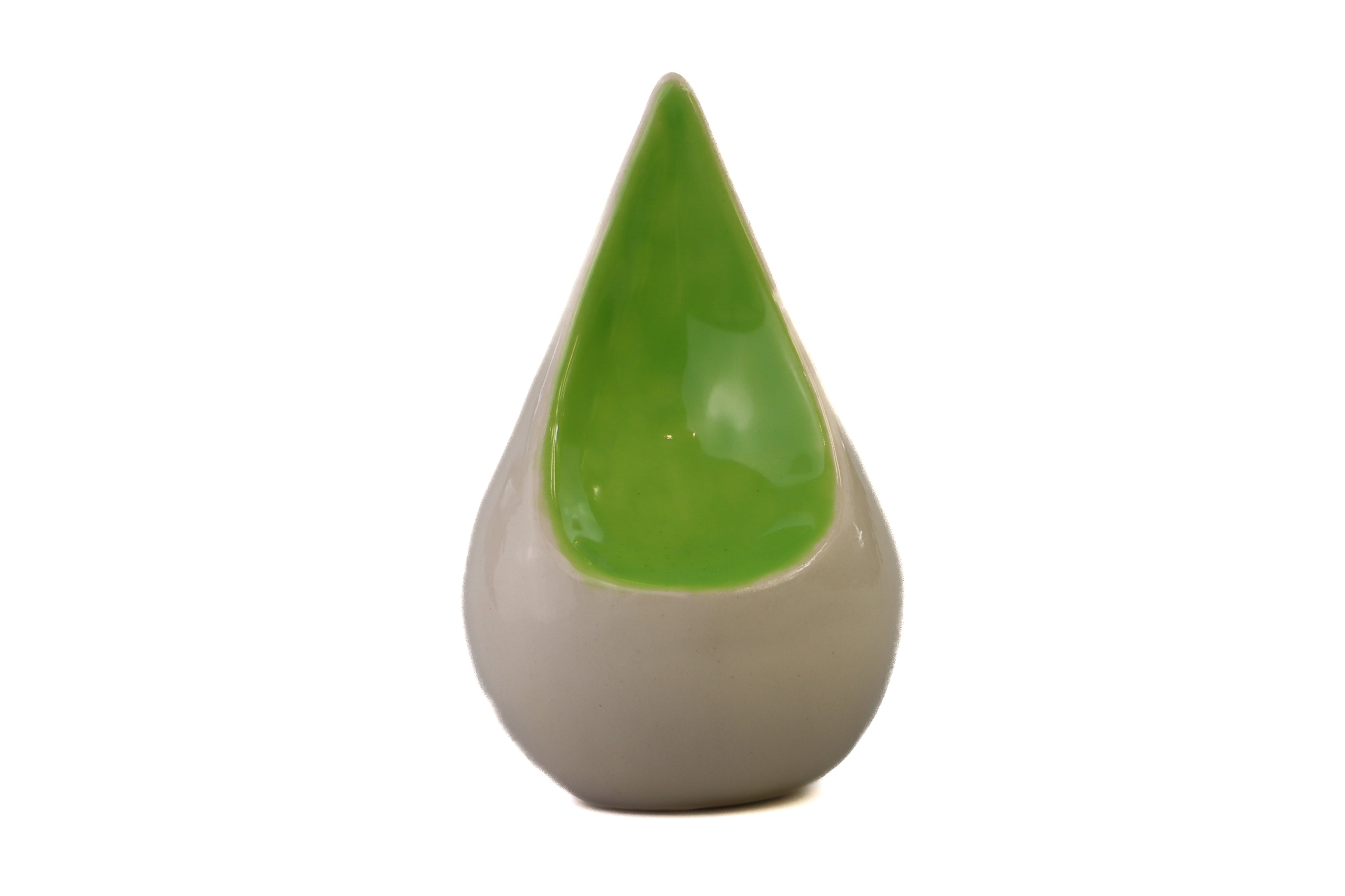 Handmade mini tear urn cream and soft green Beige