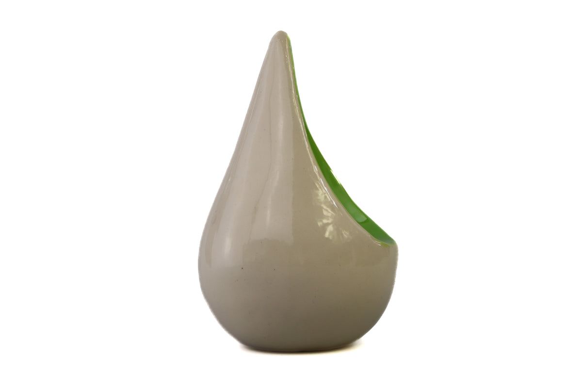 Handmade mini tear urn cream and soft green Beige