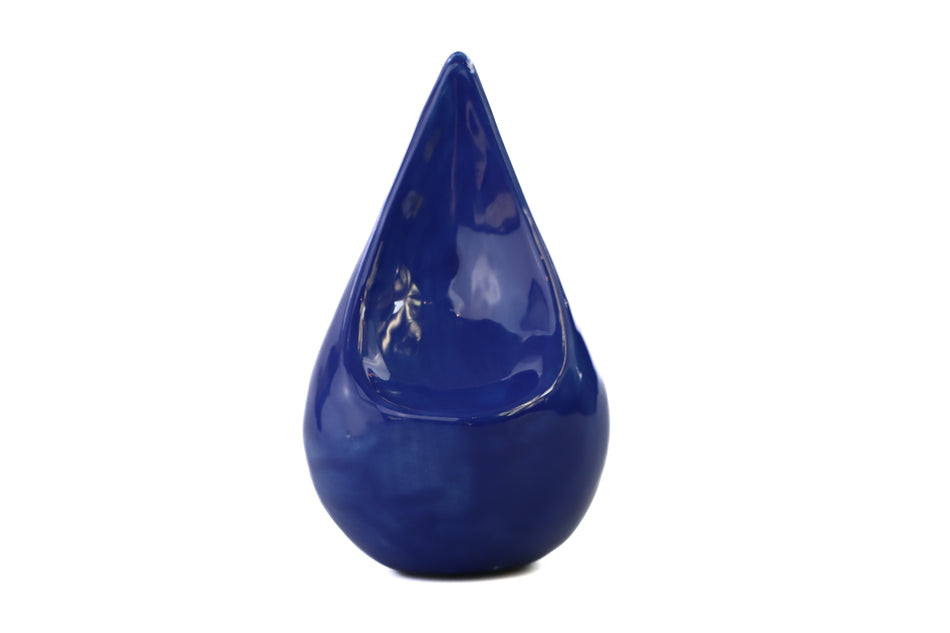 Handmade mini teardrop urn blue Blue