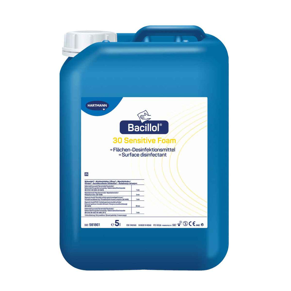 Bacillol 30 Sensitive Foam oppervlaktedesinfectiemiddel Sprayfles à 750 ml 5 liter