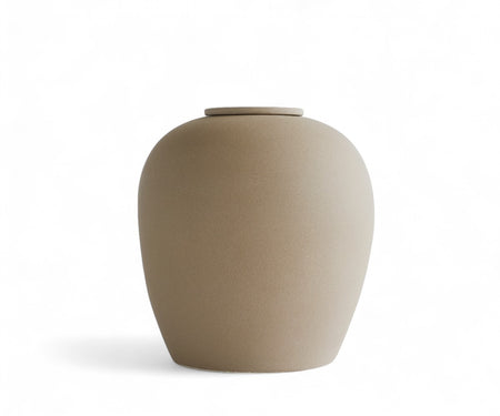 VERNO - handmade eco urn in sand-colored engobe Sand-colored