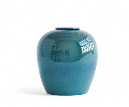 VERNO - handmade urn in green and blue ceramic Blue