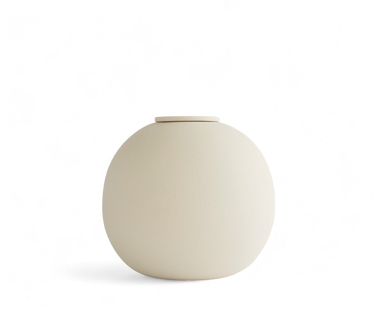 DIONA - handmade eco urn in soft beige engobe Beige