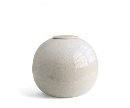 DIONA - handmade urn in white speckled ceramic White