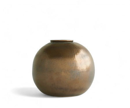 DIONA - handmade urn in copper-colored metallic ceramic Copper metallic