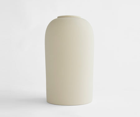 PELION - handmade eco urn in soft beige engobe Beige