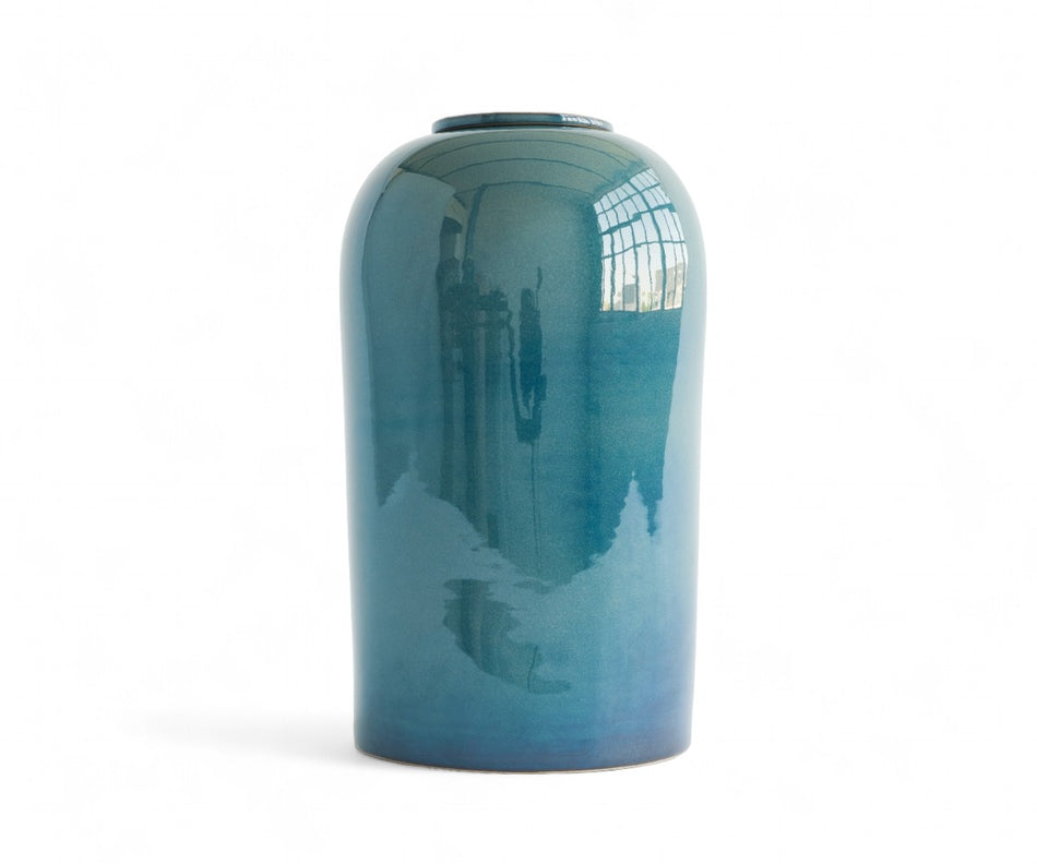 PELION - handmade urn in green and blue ceramic Blue