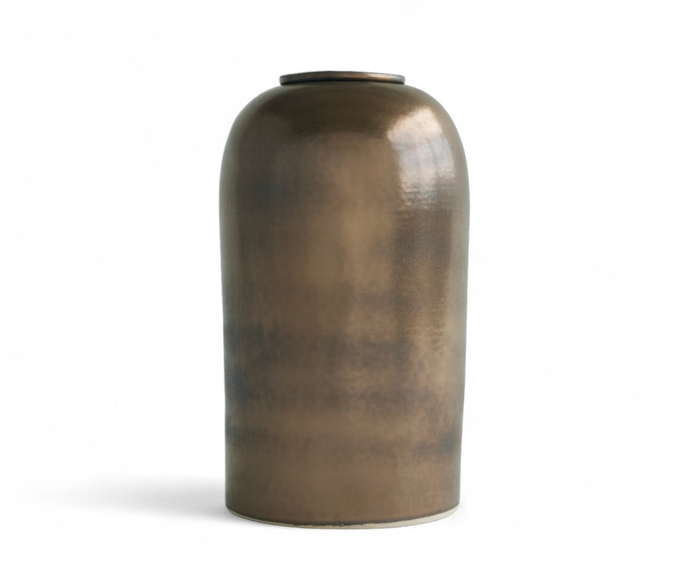 PELION - handmade urn in copper-colored metallic ceramic Copper metallic