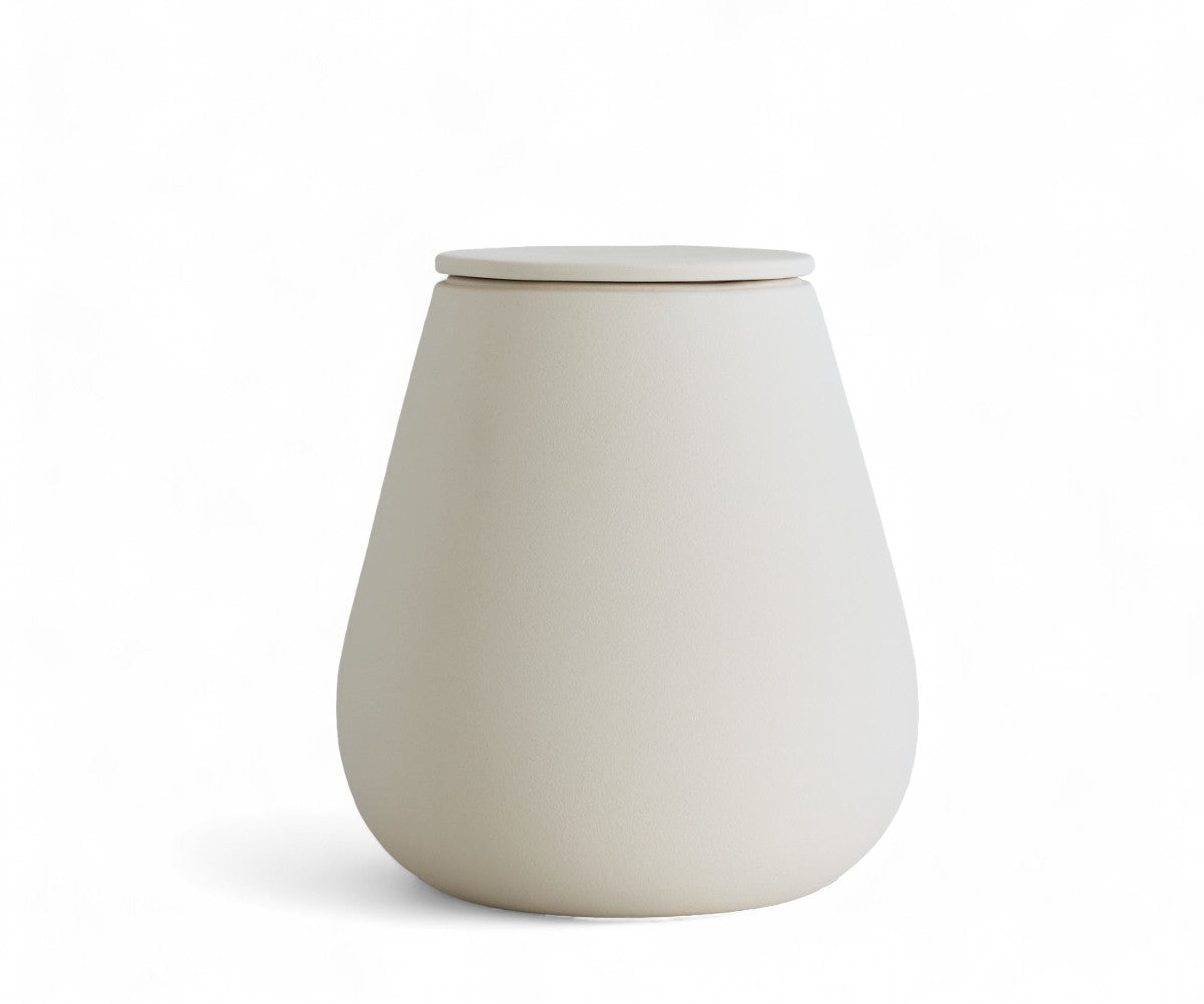 ATHOS - handmade eco urn in soft beige engobe Beige