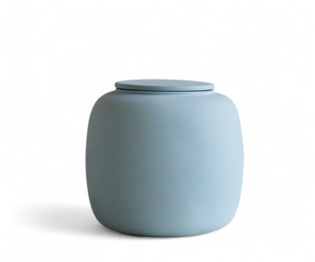 SERES - handmade eco urn in gray-blue engobe Grey Blue