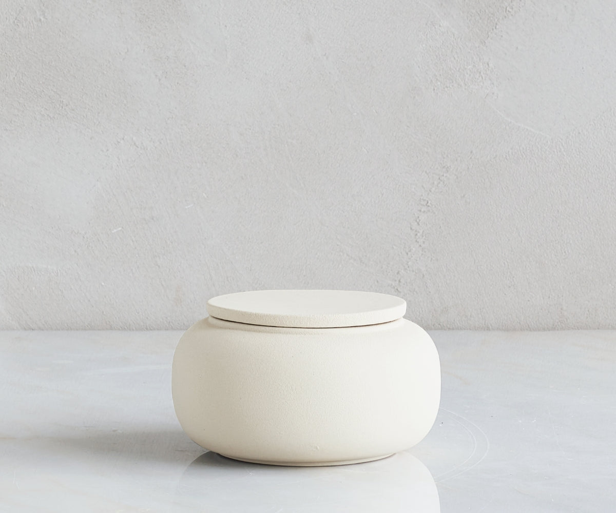 SERES mini - handmade eco urn in soft beige engobe Beige