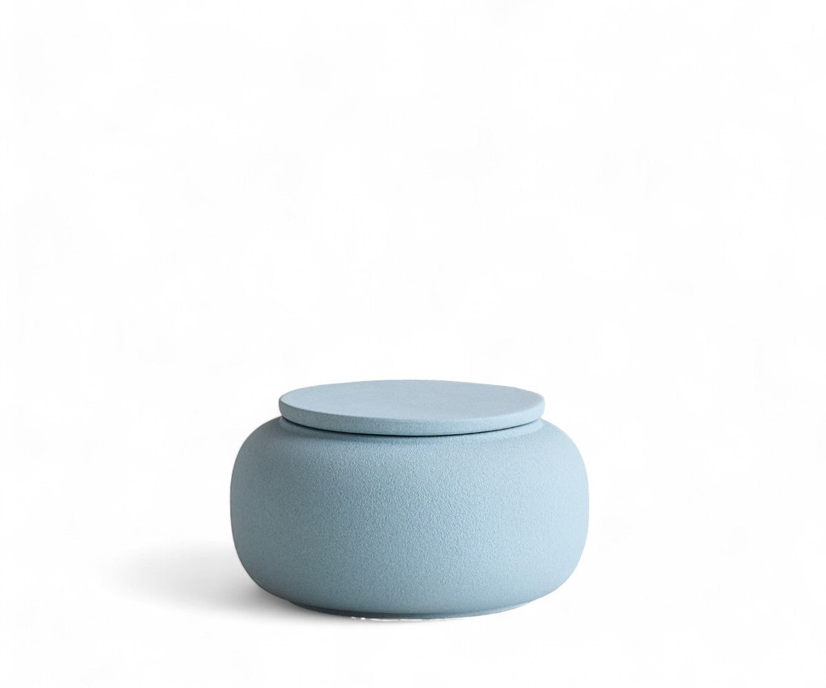 SERES mini - handmade eco urn in gray-blue engobe Grey Blue