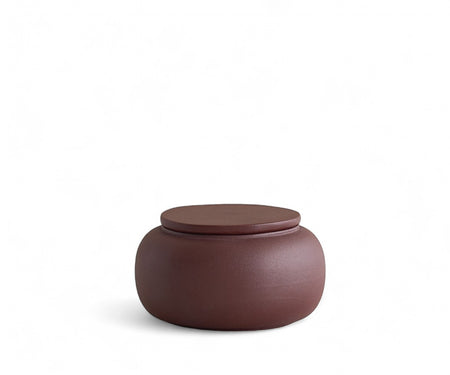 SERES mini - handmade eco urn in reddish brown engobe Red Brown