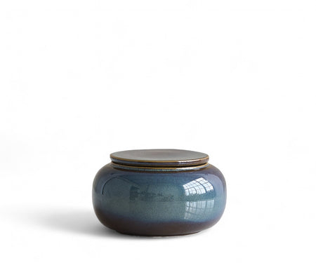 SERES mini - handmade urn in green and blue ceramic Green Blue