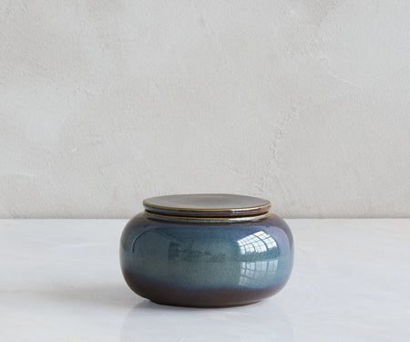 SERES mini - handmade urn in green and blue ceramic Green Blue