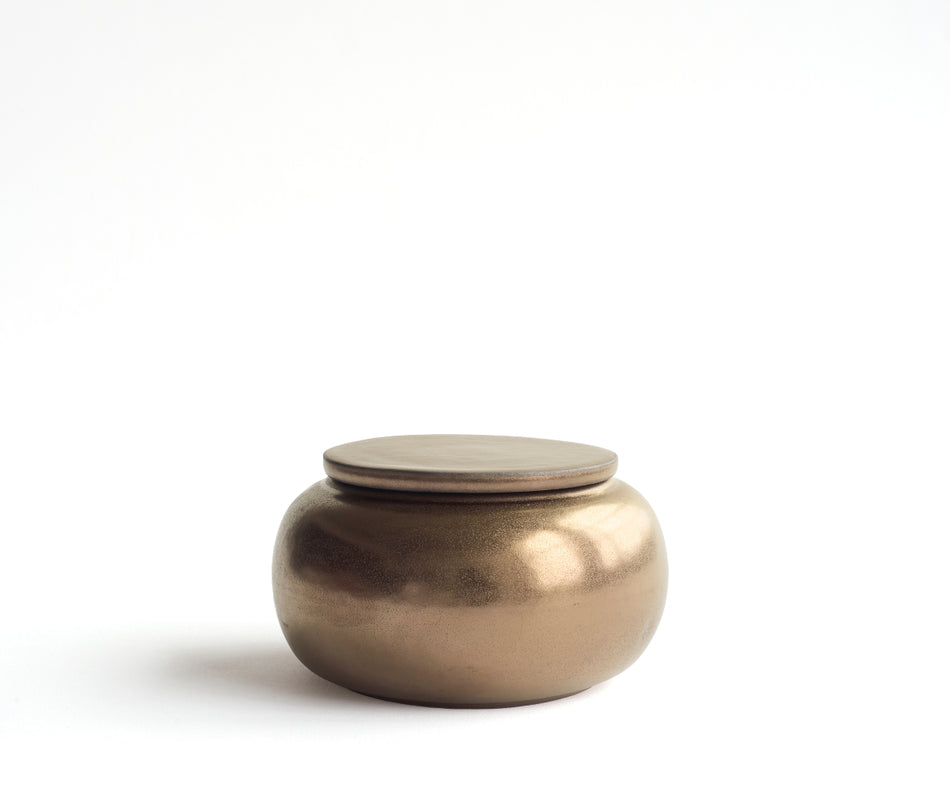 SERES mini - handmade urn in copper-colored metallic ceramic Copper metallic