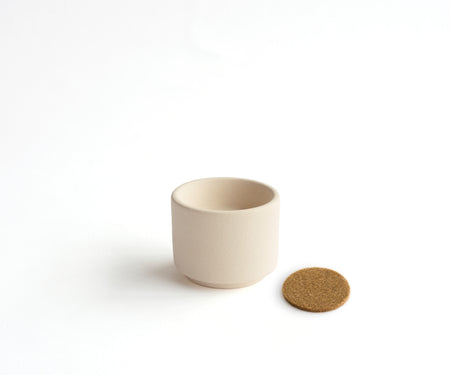 HELIOS - handmade mini urn with tea light holder in beige engobe Beige