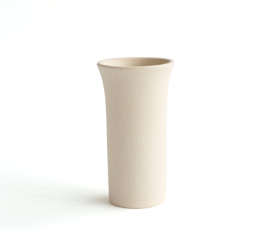 TULIPA - handmade vase in soft beige engobe Beige