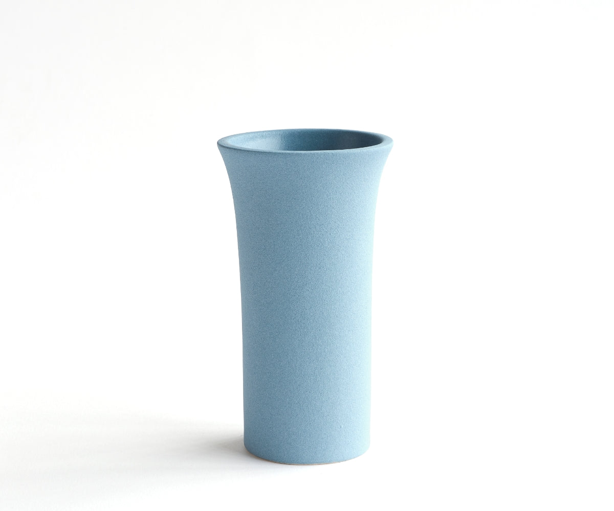 TULIPA - handmade vase in gray-blue engobe Grey Blue