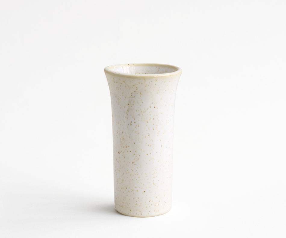 TULIPA - handmade vase in white speckled ceramic White