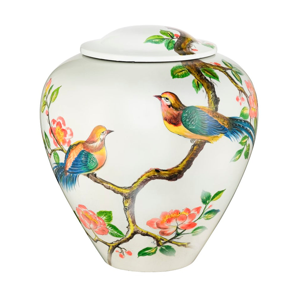 Handpainted birds White