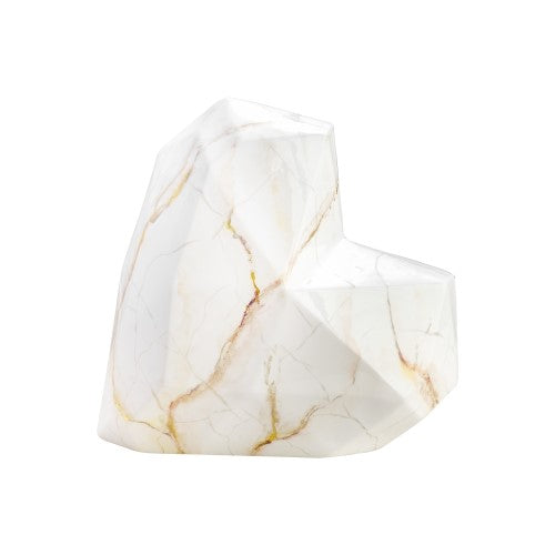 Marble Geometric Heart White