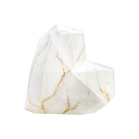 Marble Geometric Heart White