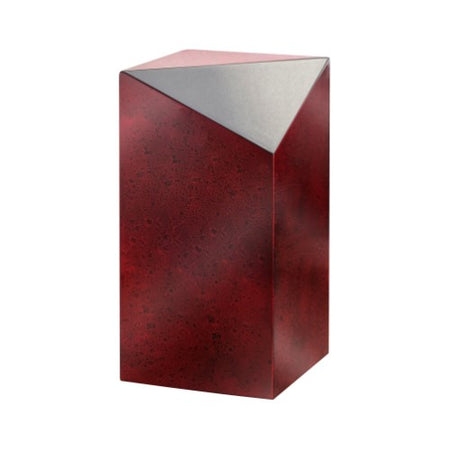 Obsidian Prism Urn - red dust Red