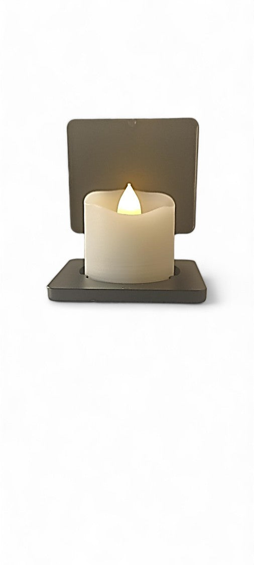 Contemporary candle holder - Grey metallic Grey metallic