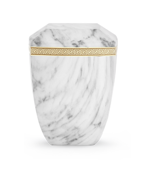 Urna biodegradable de mármol blanco Venecia