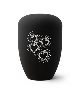 Urna Bio Karat Corazones · Negro azabache · Cristal