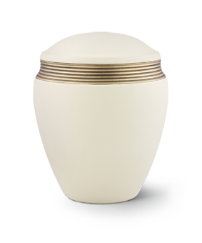 Candela Luxor Cream con urna in ceramica