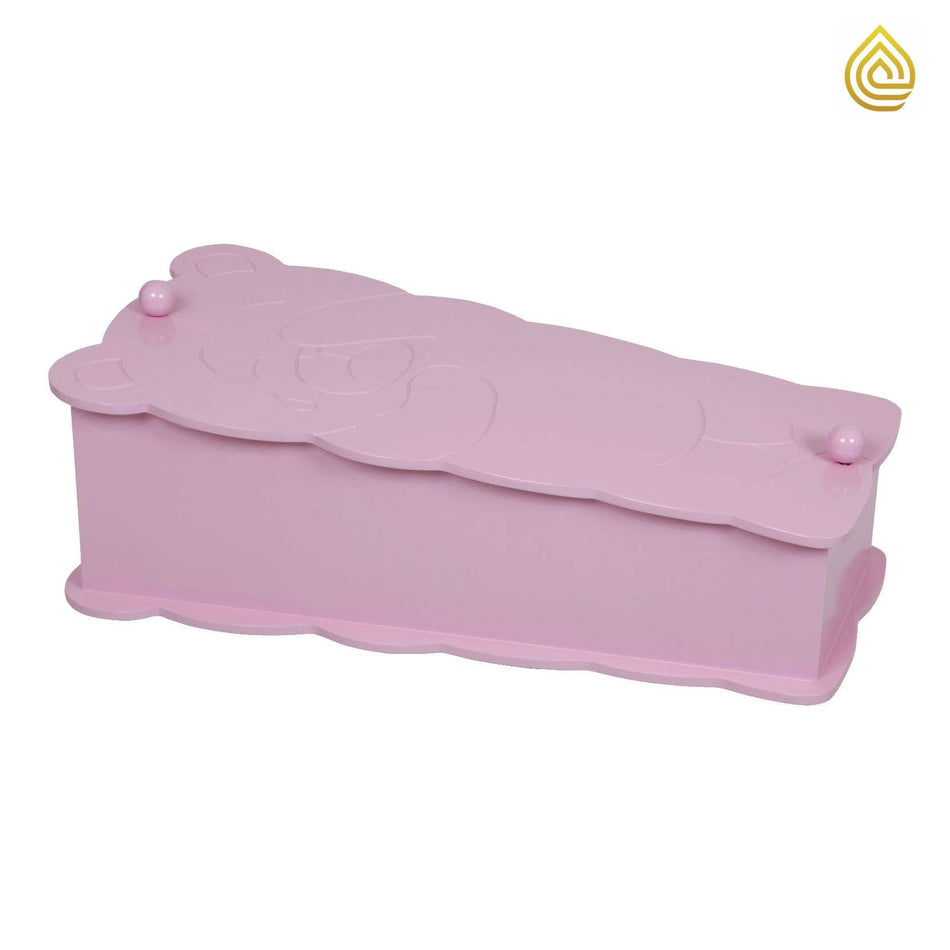 Caja infantil 40 cm Oso rosa claro